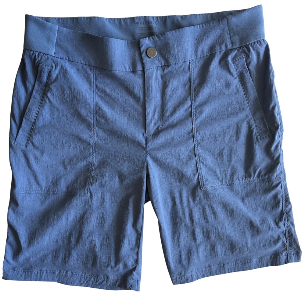 Athleta Trekkie Bermuda 2.0 Shorts Size 10 Blue Lightweight Hiking Travel